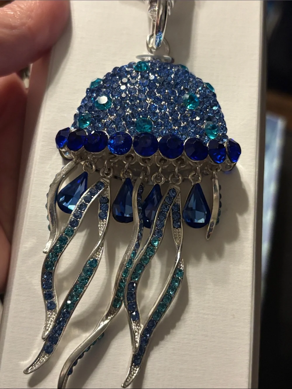 piper.k Blue Jellyfish Bag‎ Charm Keychain